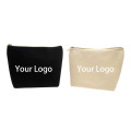 printed logo organic cotton makeup pouch Plain make up bag blank zipper canvas Cosmetic bag